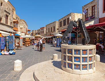 Sea horse fountain, Rhodes Old Town
